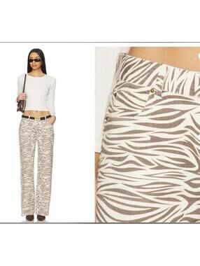 Revolve Lioness Top Model Wide Leg Striped Zebra Pants - Women's XL NWOT